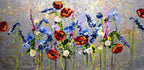 Poppy Panorama - Original - SOLD by artist Rozanne Bell - Wyecliffe Galleries