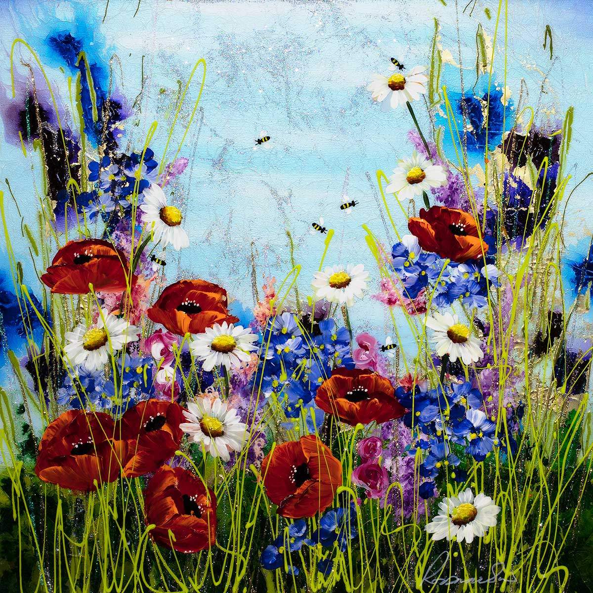 Poppy Passion - Original - SOLD by artist Rozanne Bell - Wyecliffe Galleries