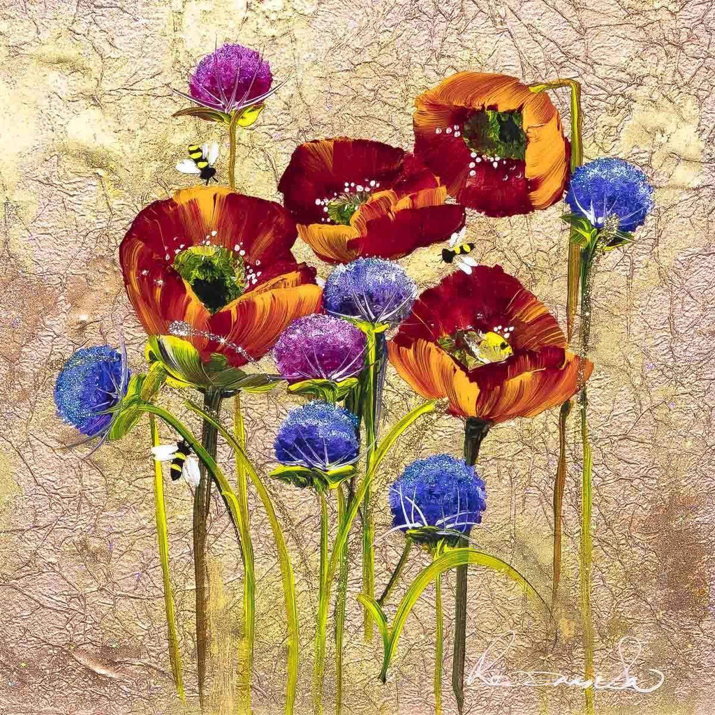 Poppy Patch - SOLD by artist Rozanne Bell - Wyecliffe Galleries