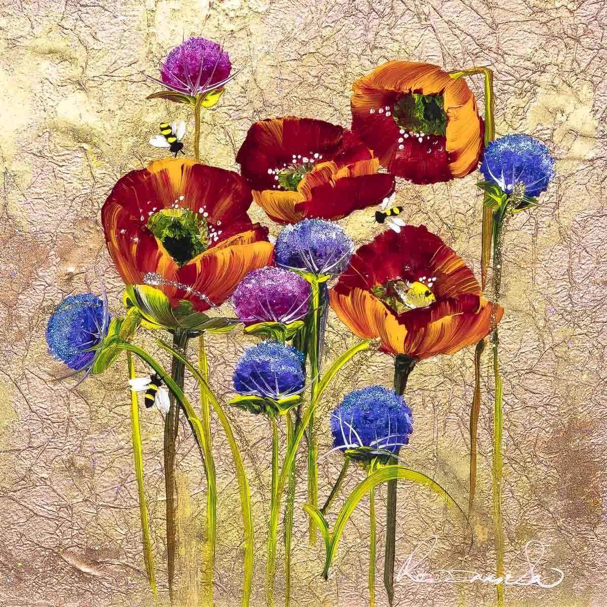 Poppy Patch - SOLD by artist Rozanne Bell - Wyecliffe Galleries