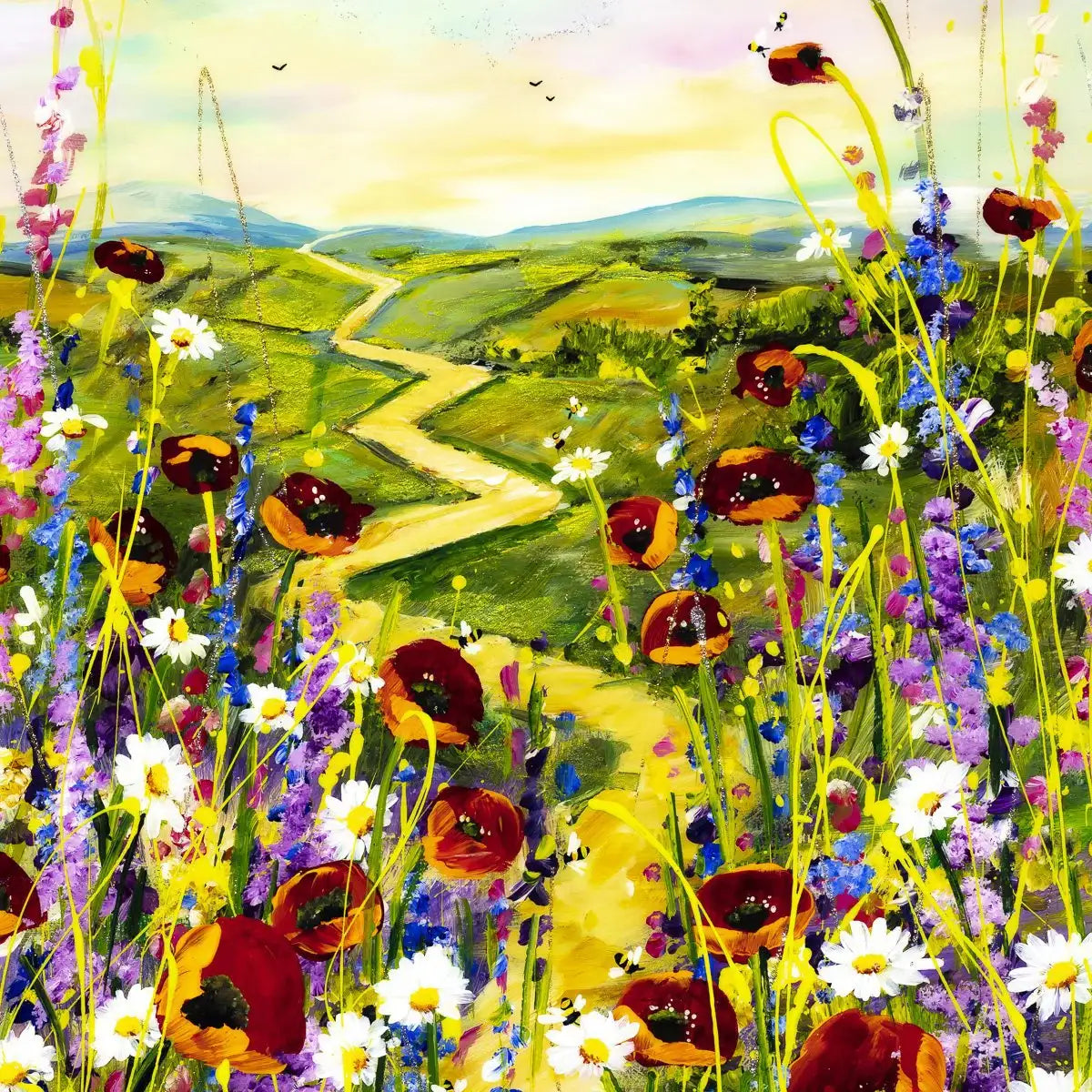 Poppy Pathway - Original - SOLD by artist Rozanne Bell - Wyecliffe Galleries