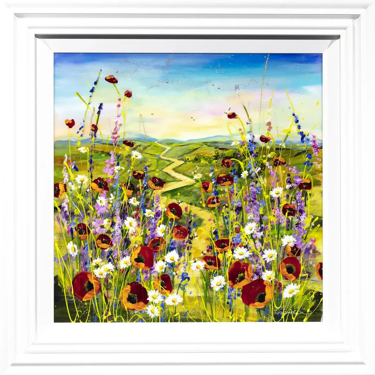 Poppy Pathway - Original - SOLD by artist Rozanne Bell - Wyecliffe Galleries