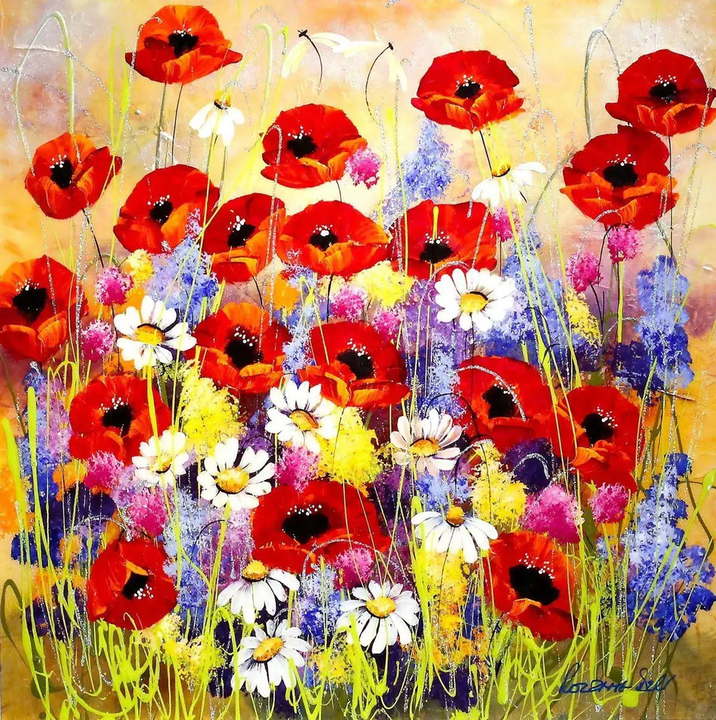 Poppy Shimmer II - SOLD by artist Rozanne Bell - Wyecliffe Galleries
