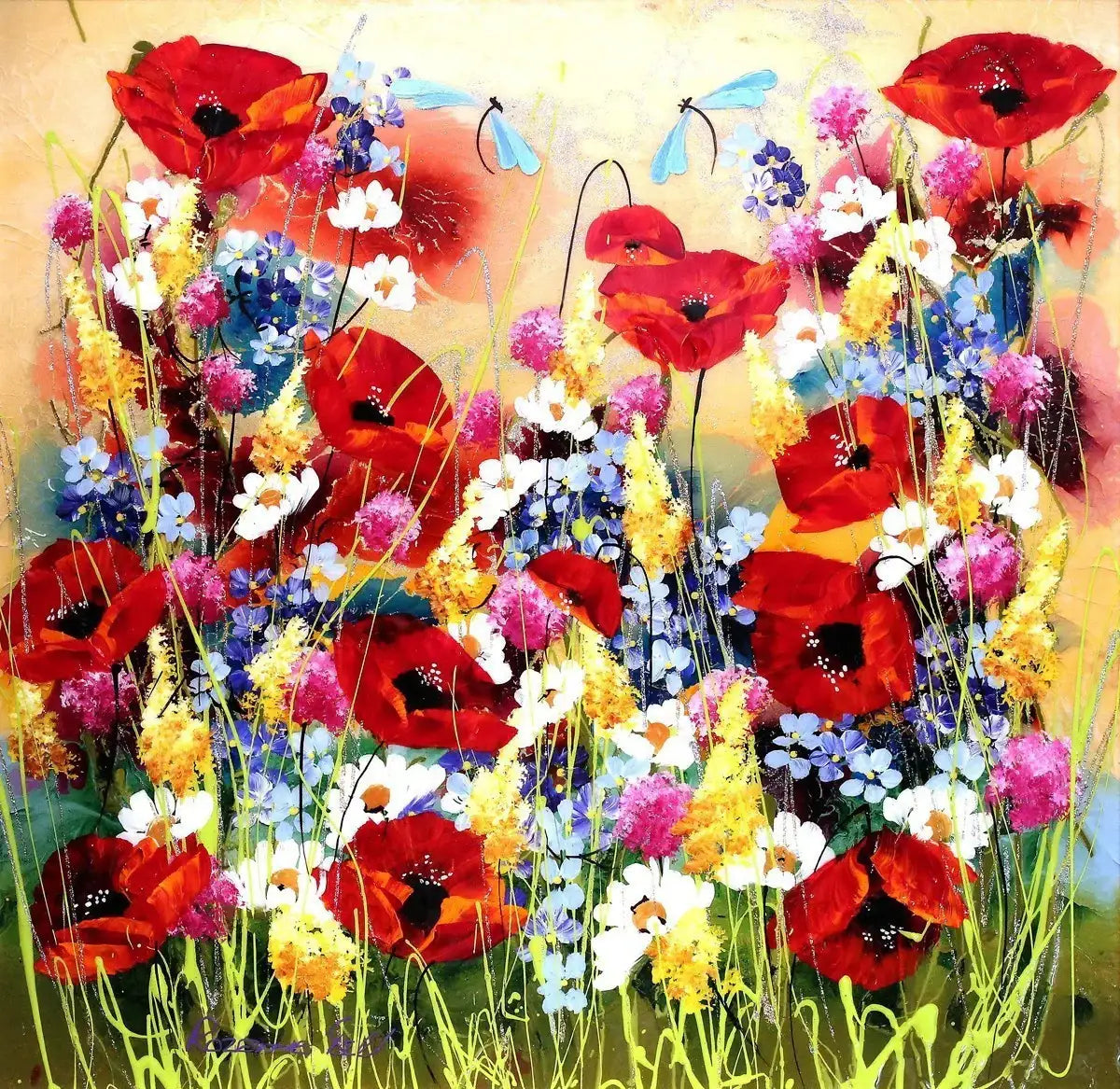 Poppy Shimmer - SOLD by artist Rozanne Bell - Wyecliffe Galleries