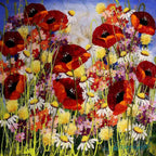 Pretty Poppies II - SOLD by artist Rozanne Bell - Wyecliffe Galleries