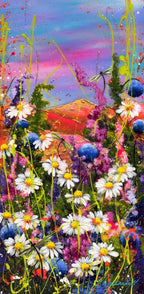 Primrose Meadow - SOLD by artist Rozanne Bell - Wyecliffe Galleries