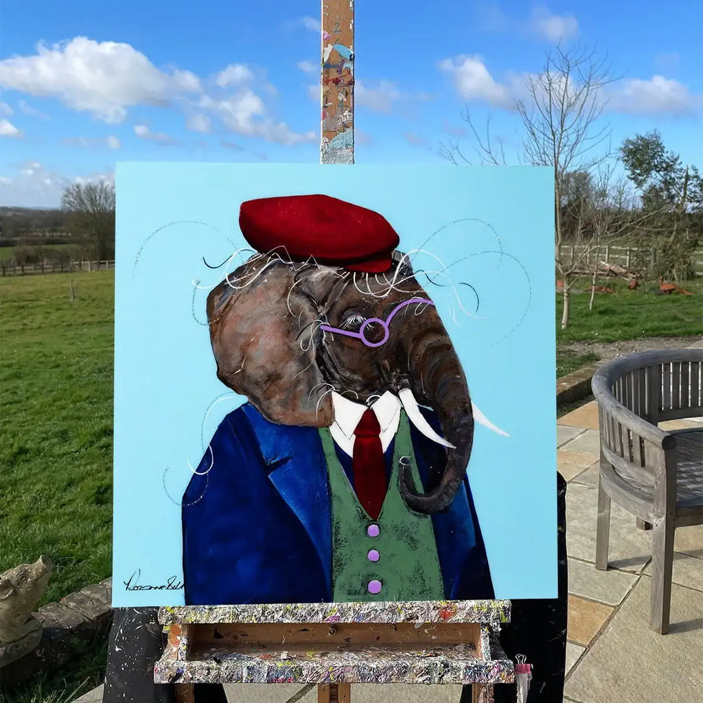 Professor Trunk - Original - SOLD by artist Rozanne Bell - Wyecliffe Galleries