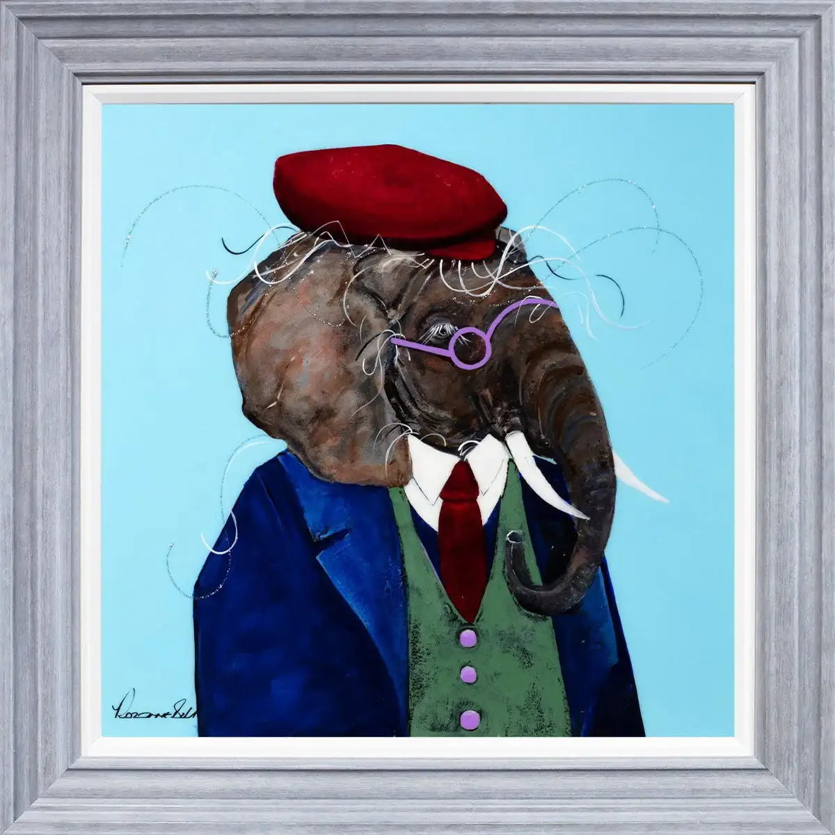 Professor Trunk - Original - SOLD by artist Rozanne Bell - Wyecliffe Galleries