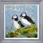Puffin Play - Original - SOLD by artist Rozanne Bell - Wyecliffe Galleries
