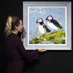 Puffin Play - Original - SOLD by artist Rozanne Bell - Wyecliffe Galleries
