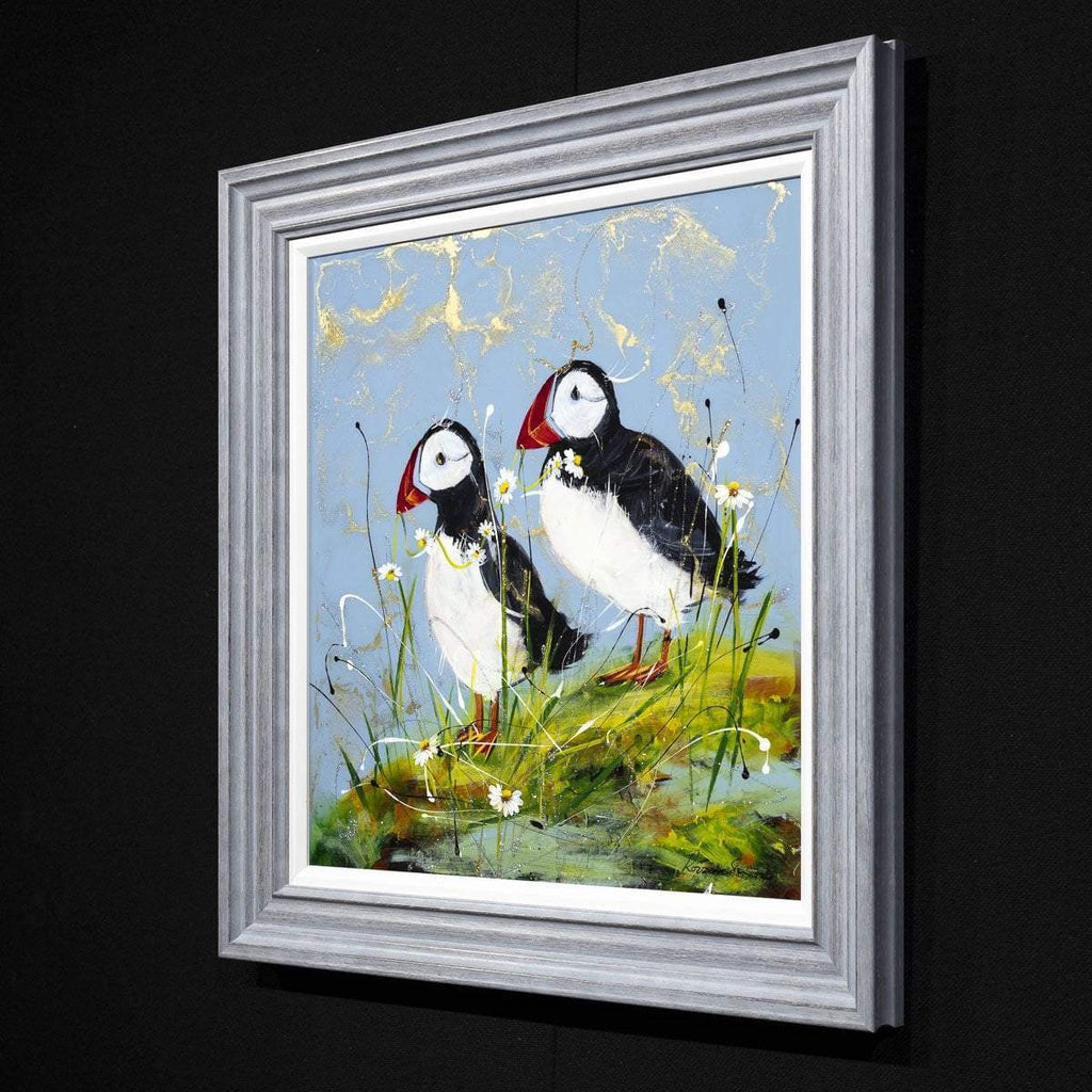 Puffin Play - Original - SOLD by artist Rozanne Bell - Wyecliffe Galleries
