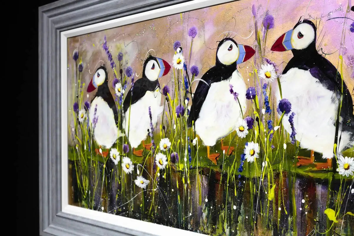 Puffin Away - Original - SOLD by artist Rozanne Bell - Wyecliffe Galleries