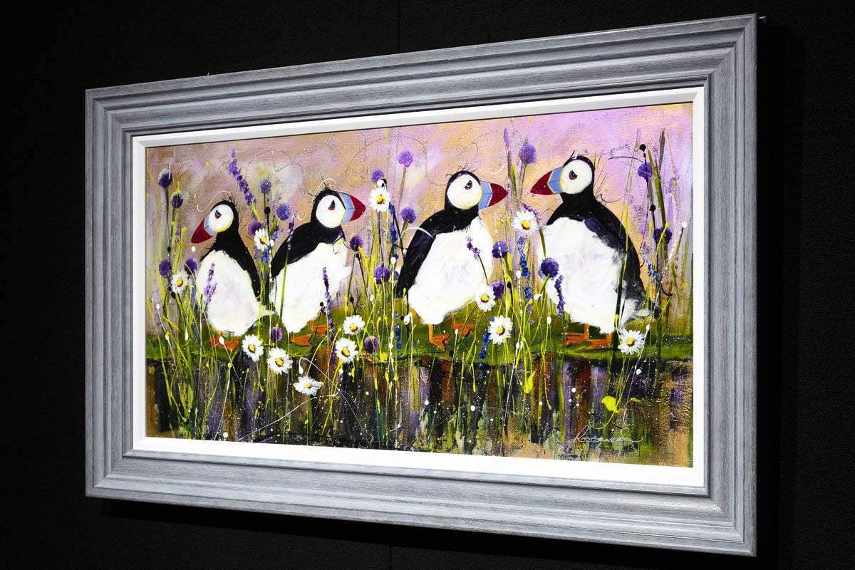 Puffin Away - Original - SOLD by artist Rozanne Bell - Wyecliffe Galleries