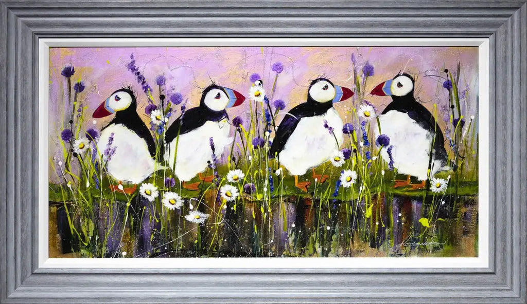 Puffin Away - Original - SOLD by artist Rozanne Bell - Wyecliffe Galleries