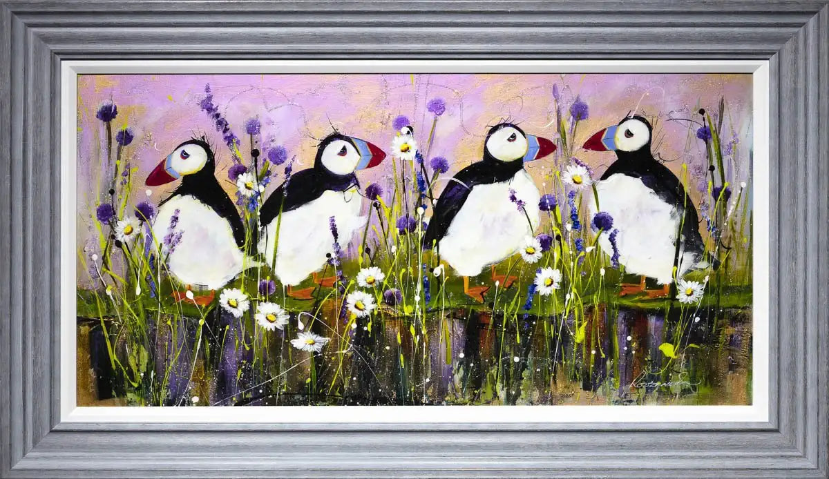 Puffin Away - Original - SOLD by artist Rozanne Bell - Wyecliffe Galleries