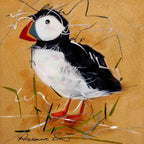 Puffin Passion - Original - SOLD by artist Rozanne Bell - Wyecliffe Galleries