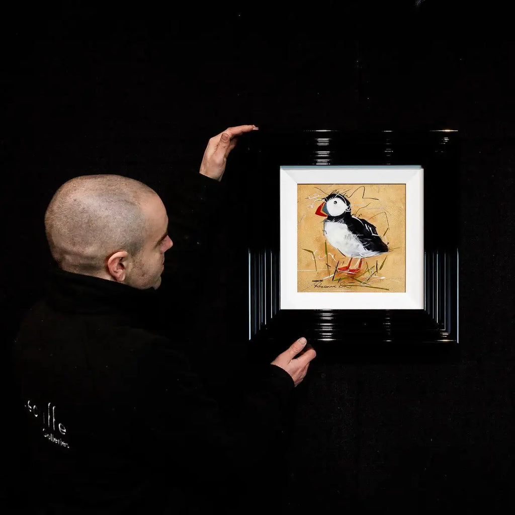 Puffin Passion - Original - SOLD by artist Rozanne Bell - Wyecliffe Galleries