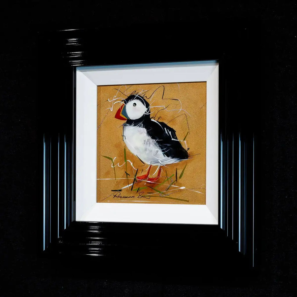 Puffin Passion - Original - SOLD by artist Rozanne Bell - Wyecliffe Galleries