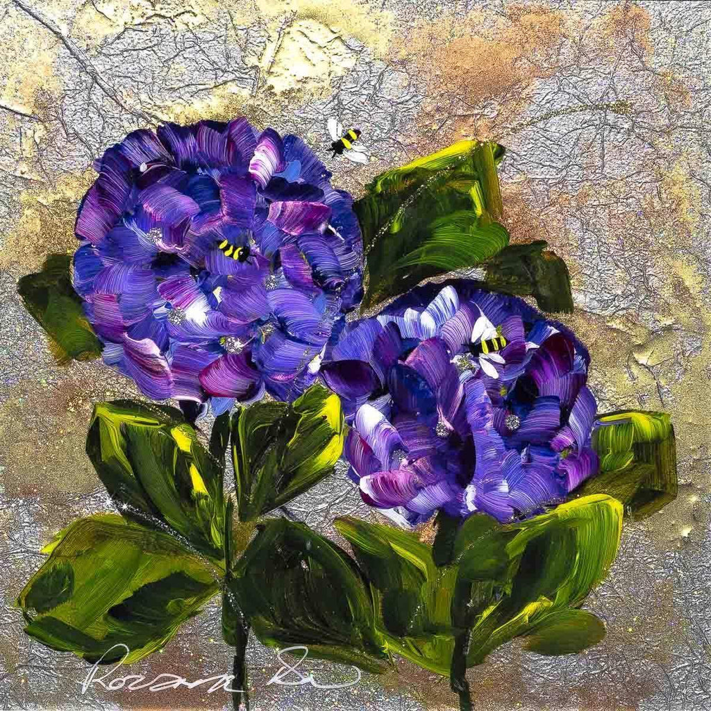 Purple Posy - Original - SOLD by artist Rozanne Bell - Wyecliffe Galleries
