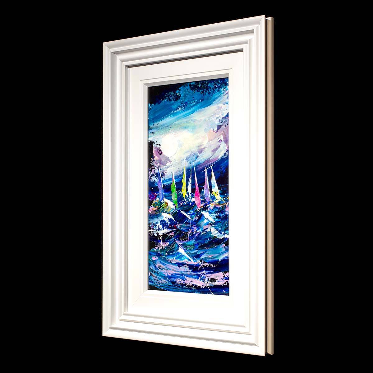 Racing at Night I - Original Rozanne Bell Framed