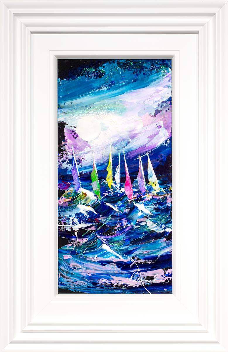 Racing at Night I - SOLD by artist Rozanne Bell - Wyecliffe Galleries