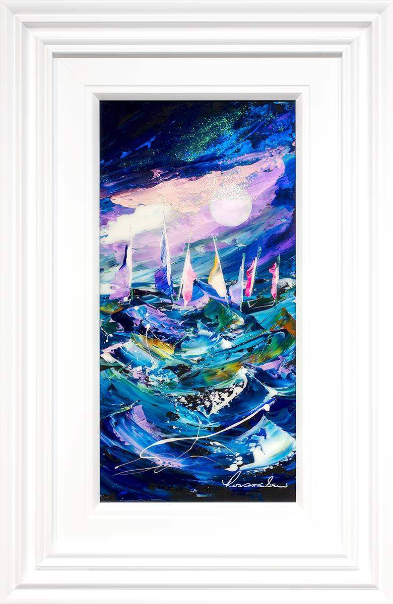 Racing at Night II - Original - SOLD by artist Rozanne Bell - Wyecliffe Galleries