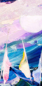 Racing at Night II - Original - SOLD by artist Rozanne Bell - Wyecliffe Galleries