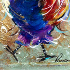 Rainbow Feathers - Original - SOLD by artist Rozanne Bell - Wyecliffe Galleries