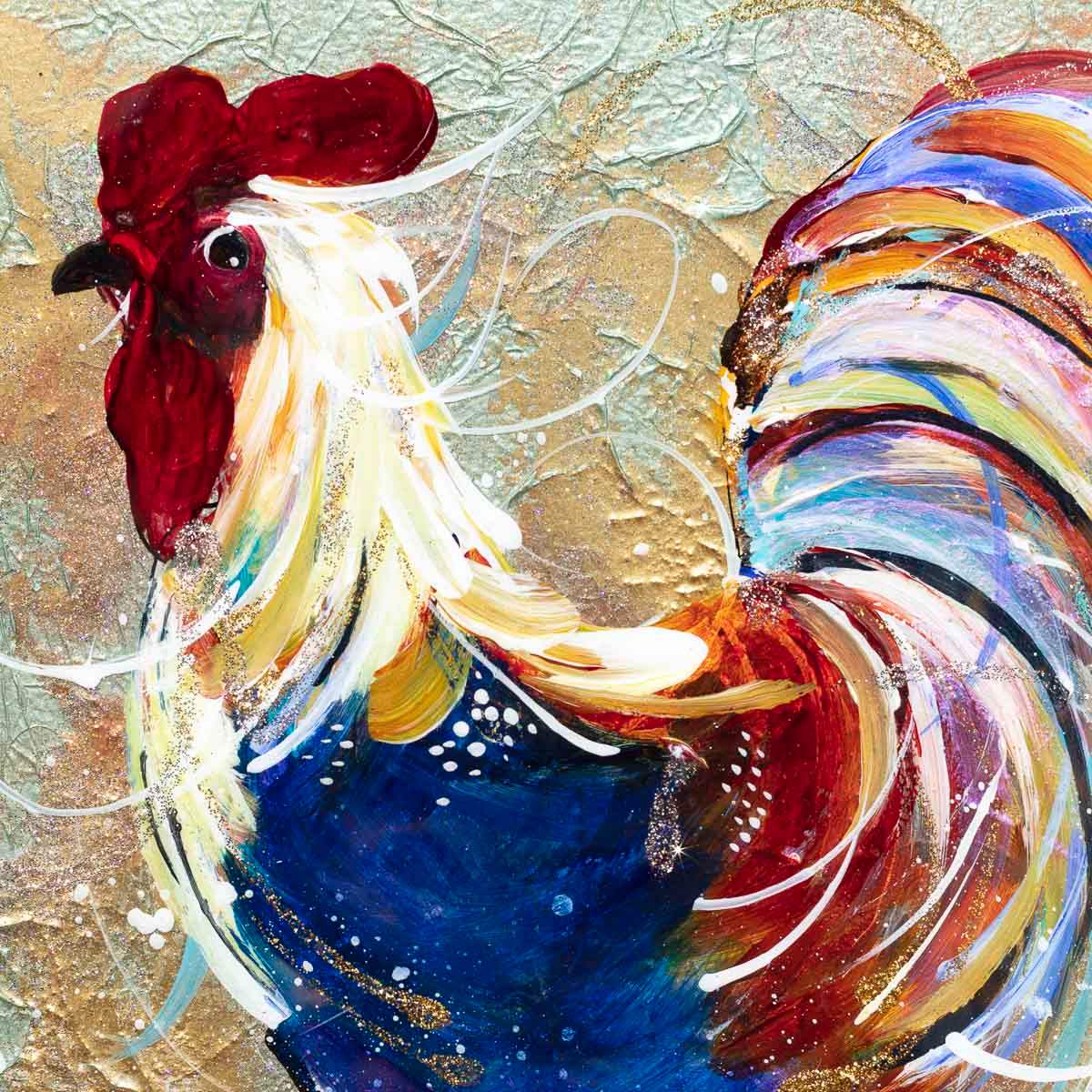 Rainbow Feathers - Original - SOLD by artist Rozanne Bell - Wyecliffe Galleries