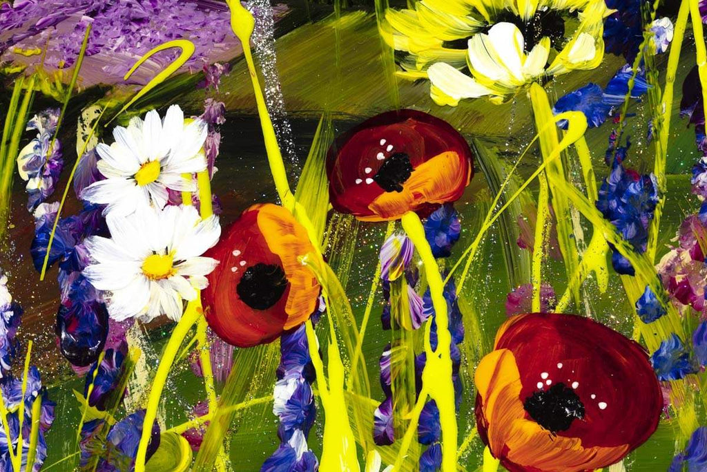 Rainbow Fields - Original - SOLD by artist Rozanne Bell - Wyecliffe Galleries