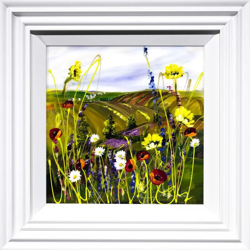 Rainbow Fields - Original - SOLD by artist Rozanne Bell - Wyecliffe Galleries