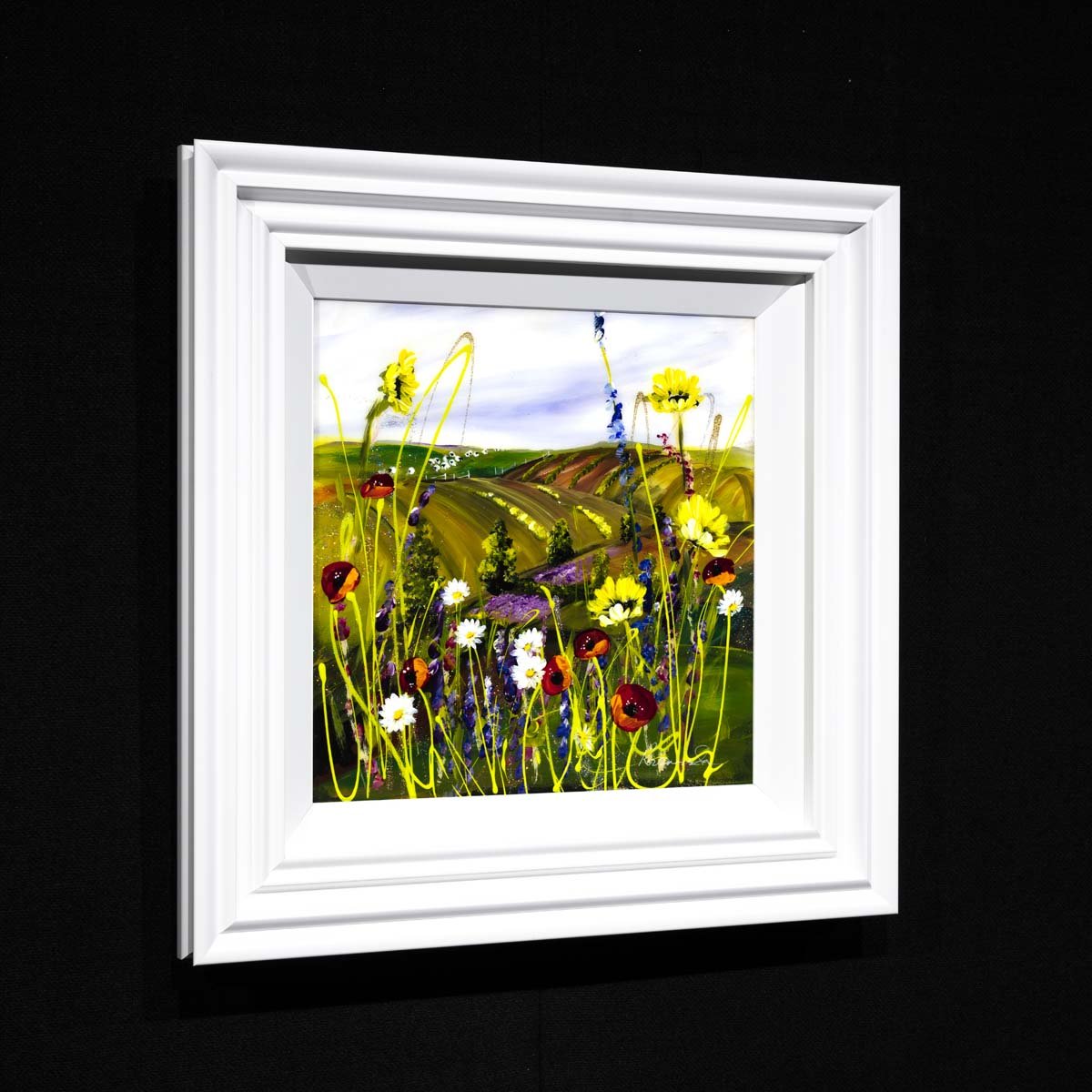 Rainbow Fields - Original Rozanne Bell Framed
