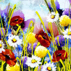 Rainbow Meadow I - Original - SOLD by artist Rozanne Bell - Wyecliffe Galleries