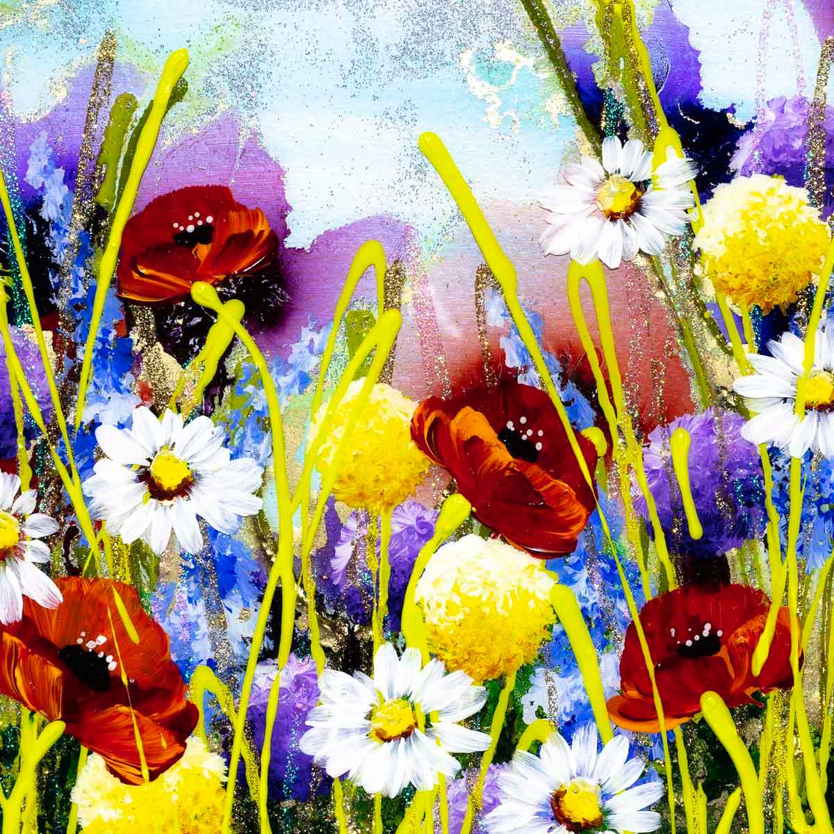 Rainbow Meadow I - Original - SOLD by artist Rozanne Bell - Wyecliffe Galleries