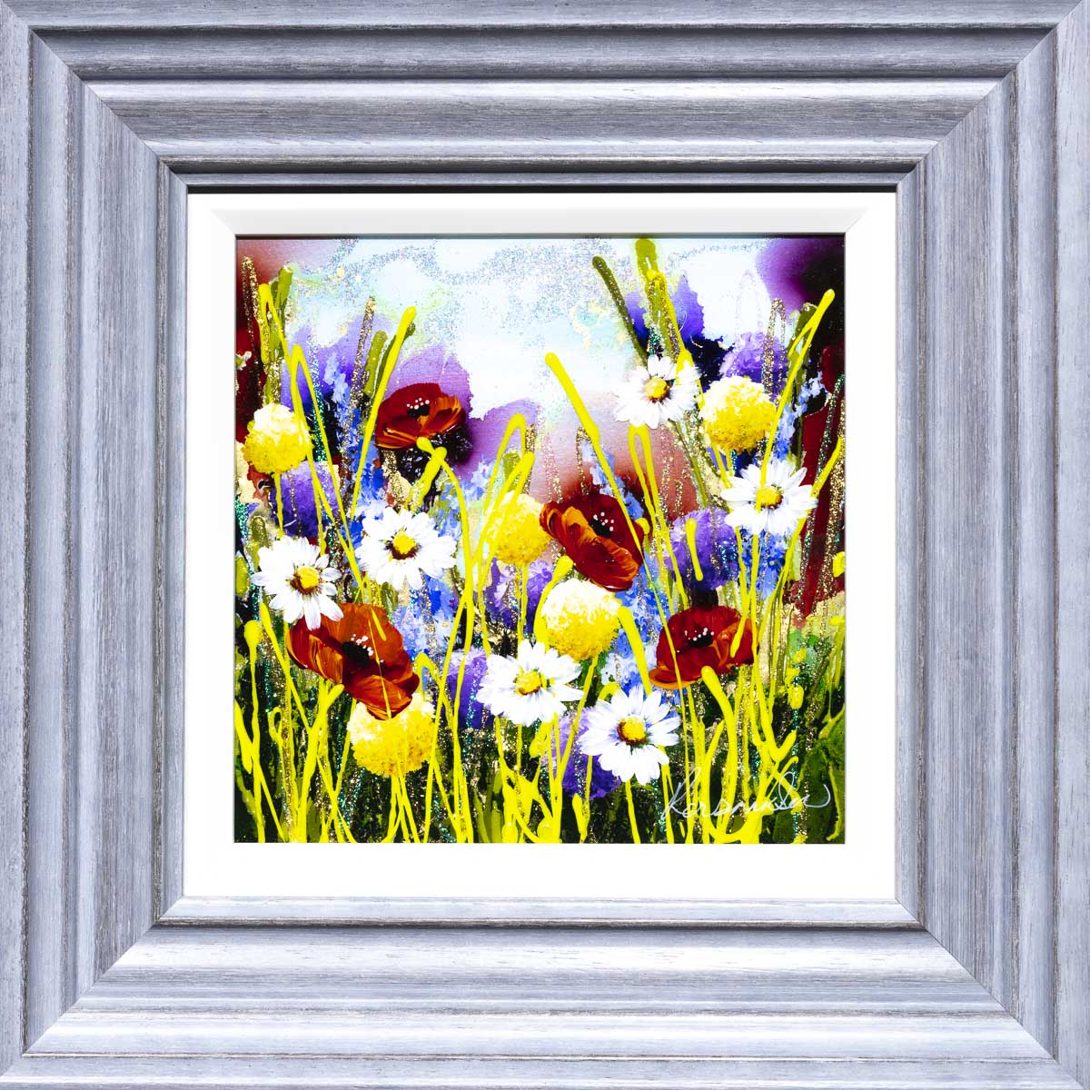 Rainbow Meadow I - Original Rozanne Bell Framed