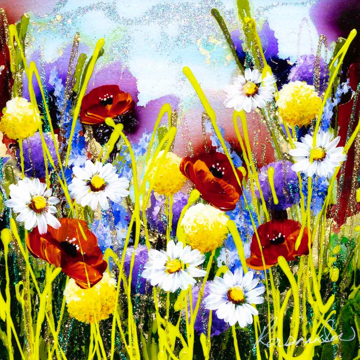 Rainbow Meadow I - Original - SOLD by artist Rozanne Bell - Wyecliffe Galleries