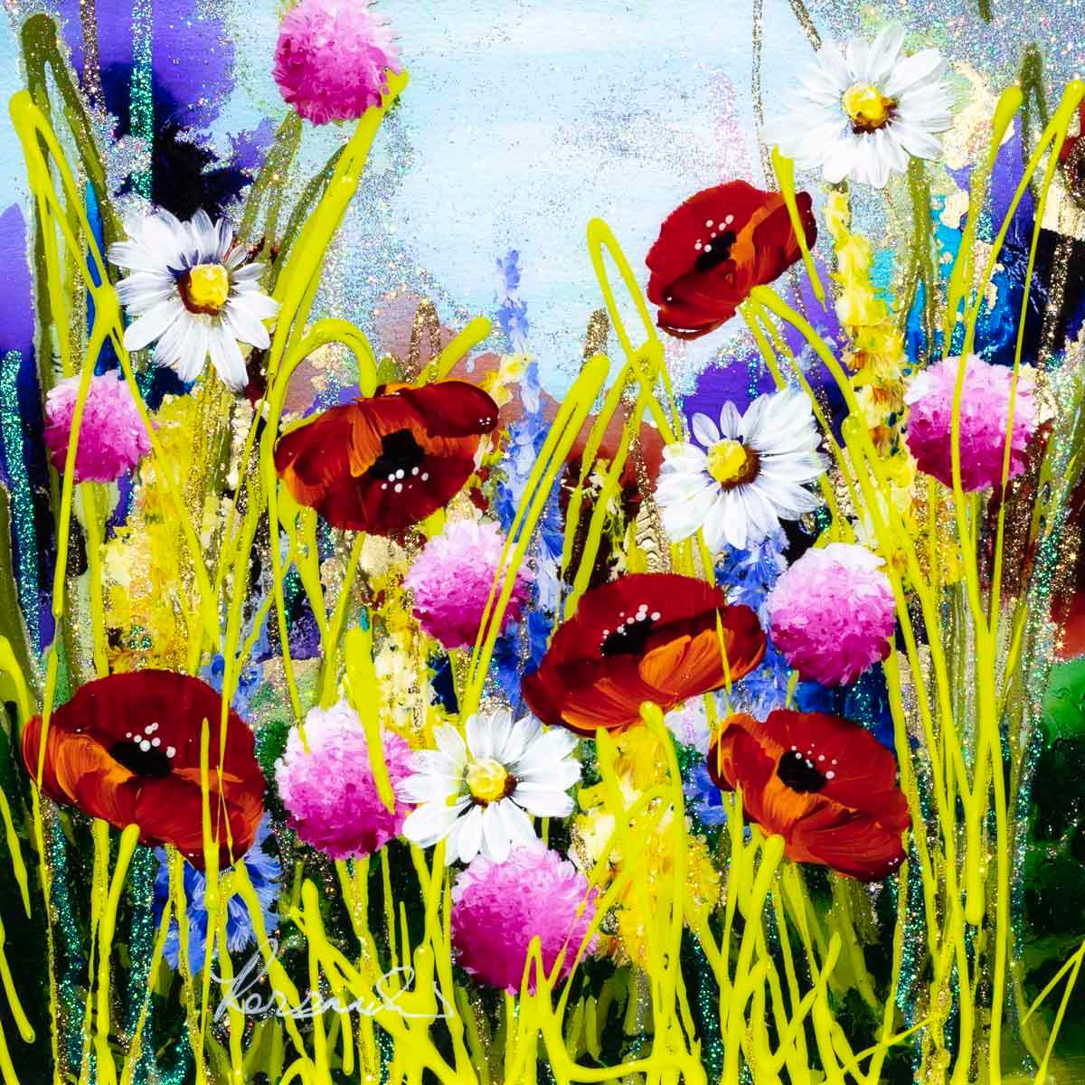 Rainbow Meadow II - Original - SOLD by artist Rozanne Bell - Wyecliffe Galleries