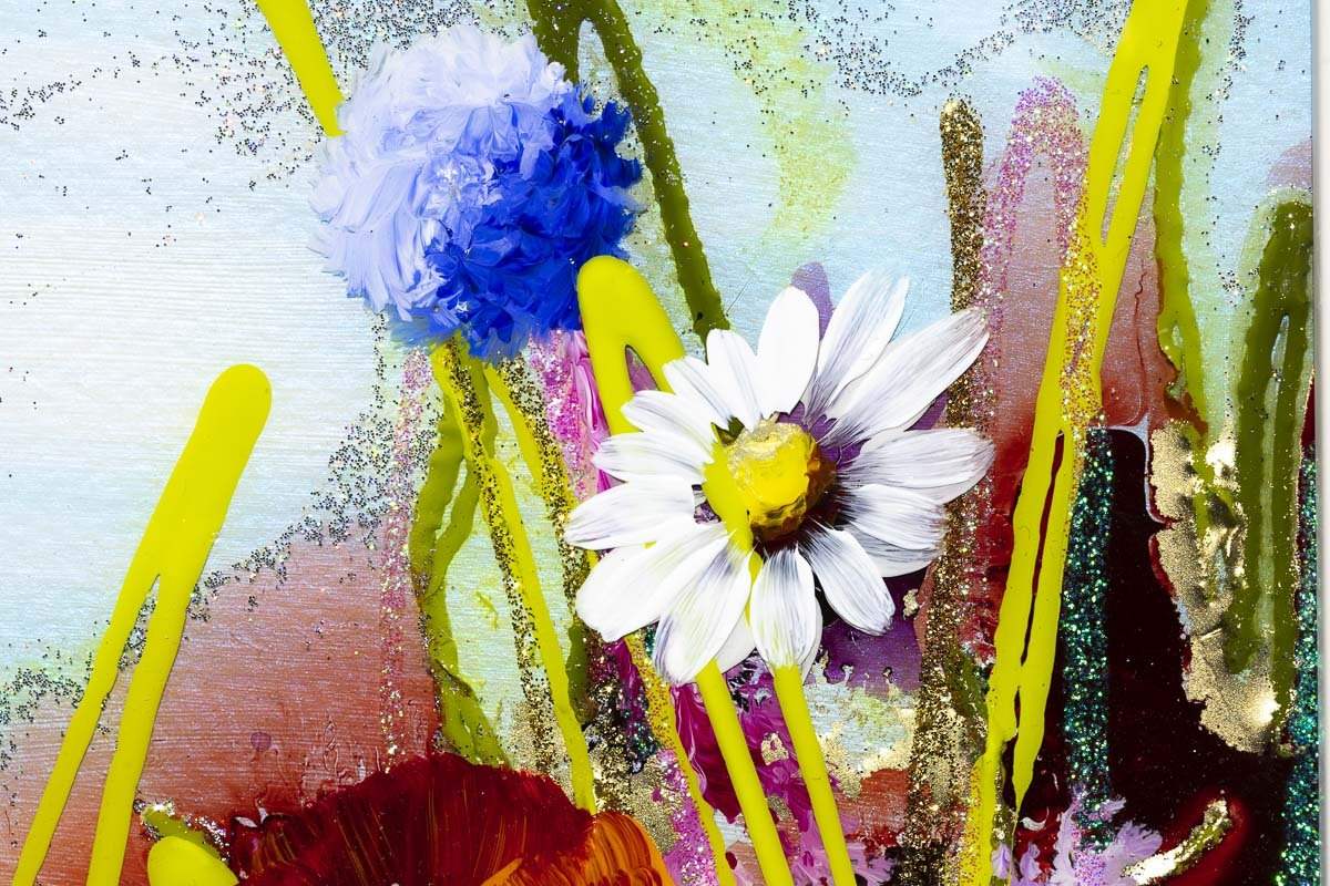 Rainbow Meadow III - Original - SOLD by artist Rozanne Bell - Wyecliffe Galleries