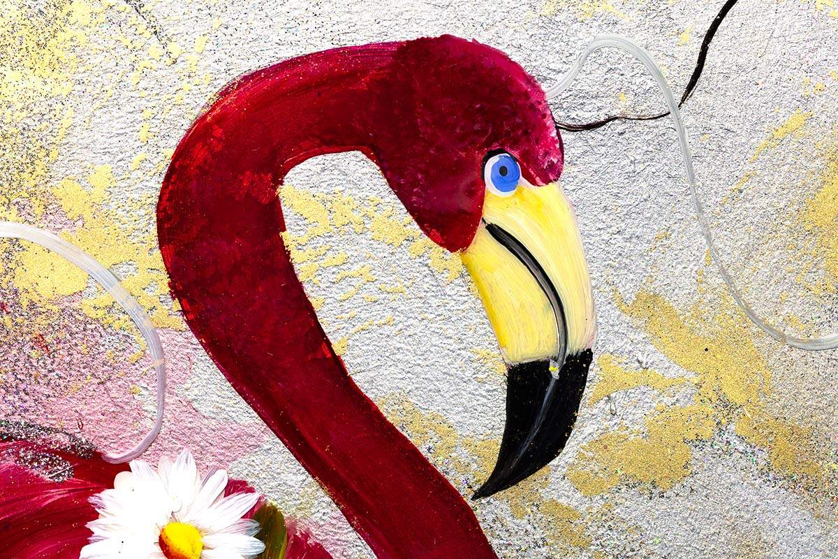 Ready to Flamingle - Original - SOLD by artist Rozanne Bell - Wyecliffe Galleries