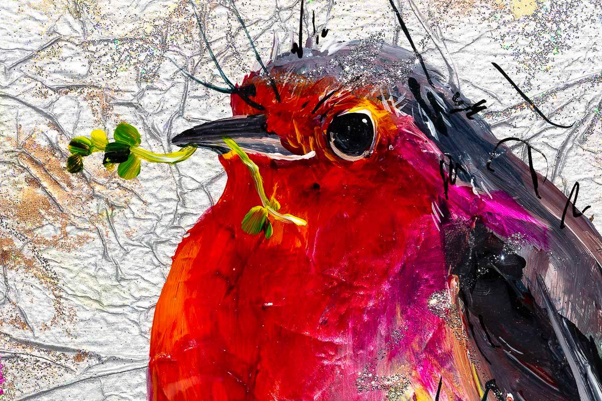 Red Breast - Original - SOLD by artist Rozanne Bell - Wyecliffe Galleries