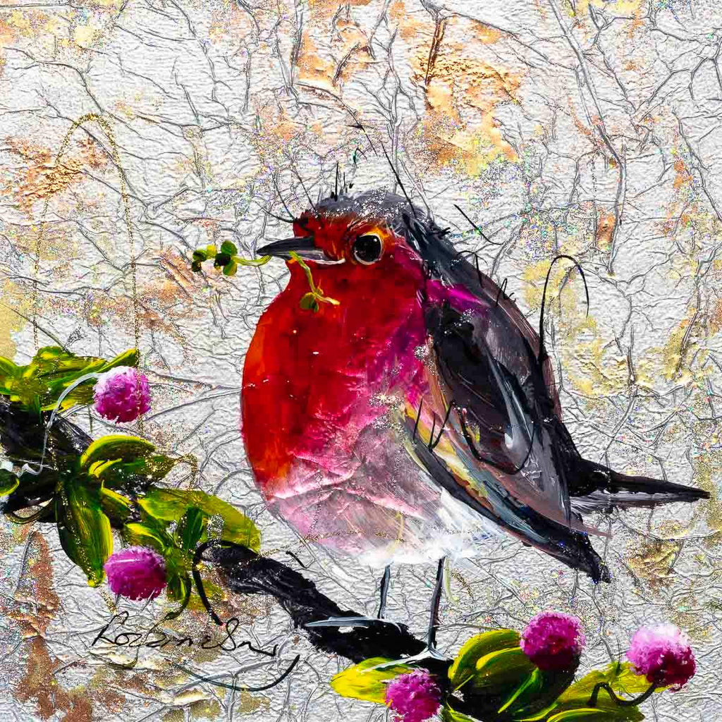 Red Breast - Original - SOLD by artist Rozanne Bell - Wyecliffe Galleries