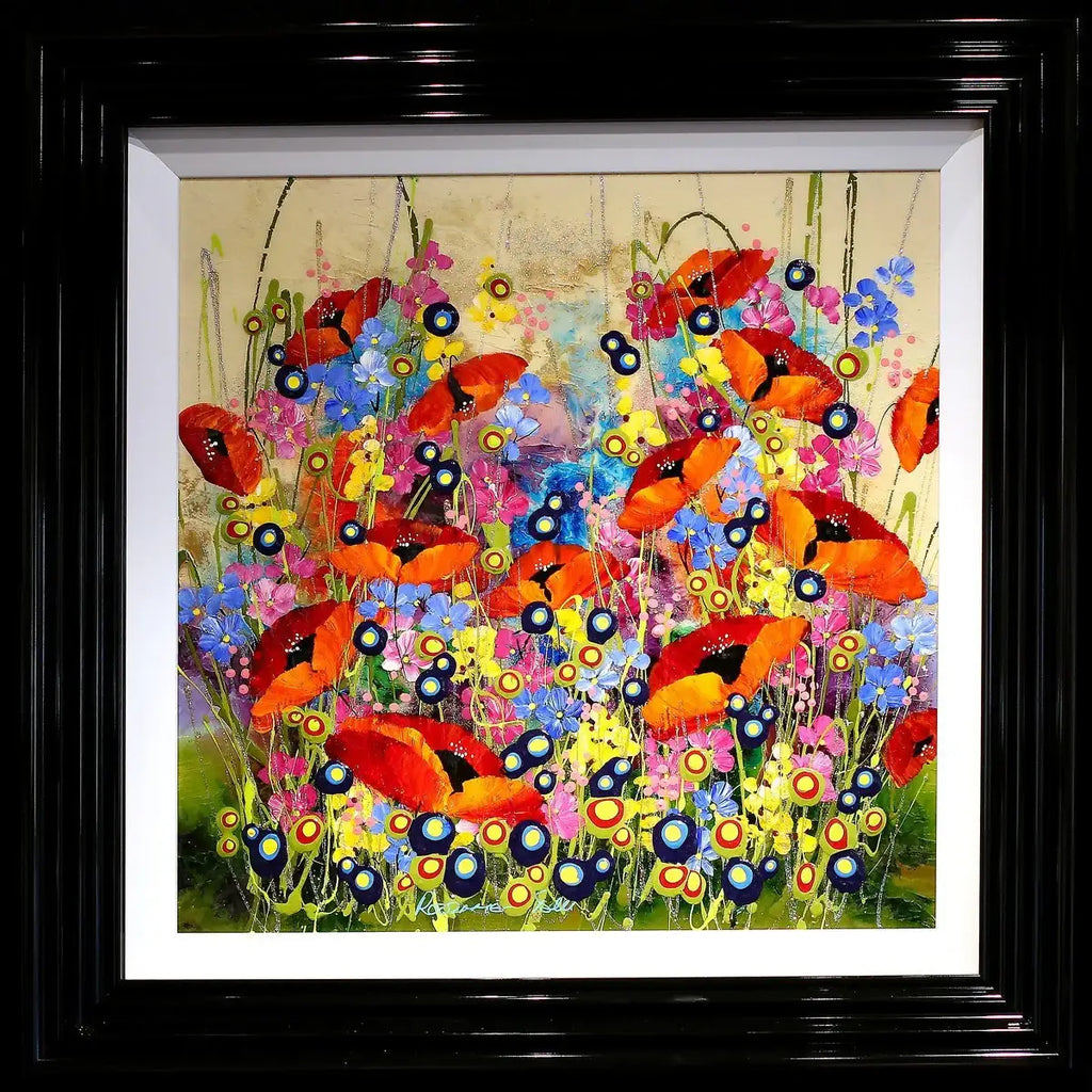 Red, Pink & Blue - SOLD by artist Rozanne Bell - Wyecliffe Galleries