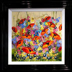 Red, Pink & Blue - SOLD by artist Rozanne Bell - Wyecliffe Galleries