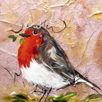 Robins Calling - Original - SOLD by artist Rozanne Bell - Wyecliffe Galleries