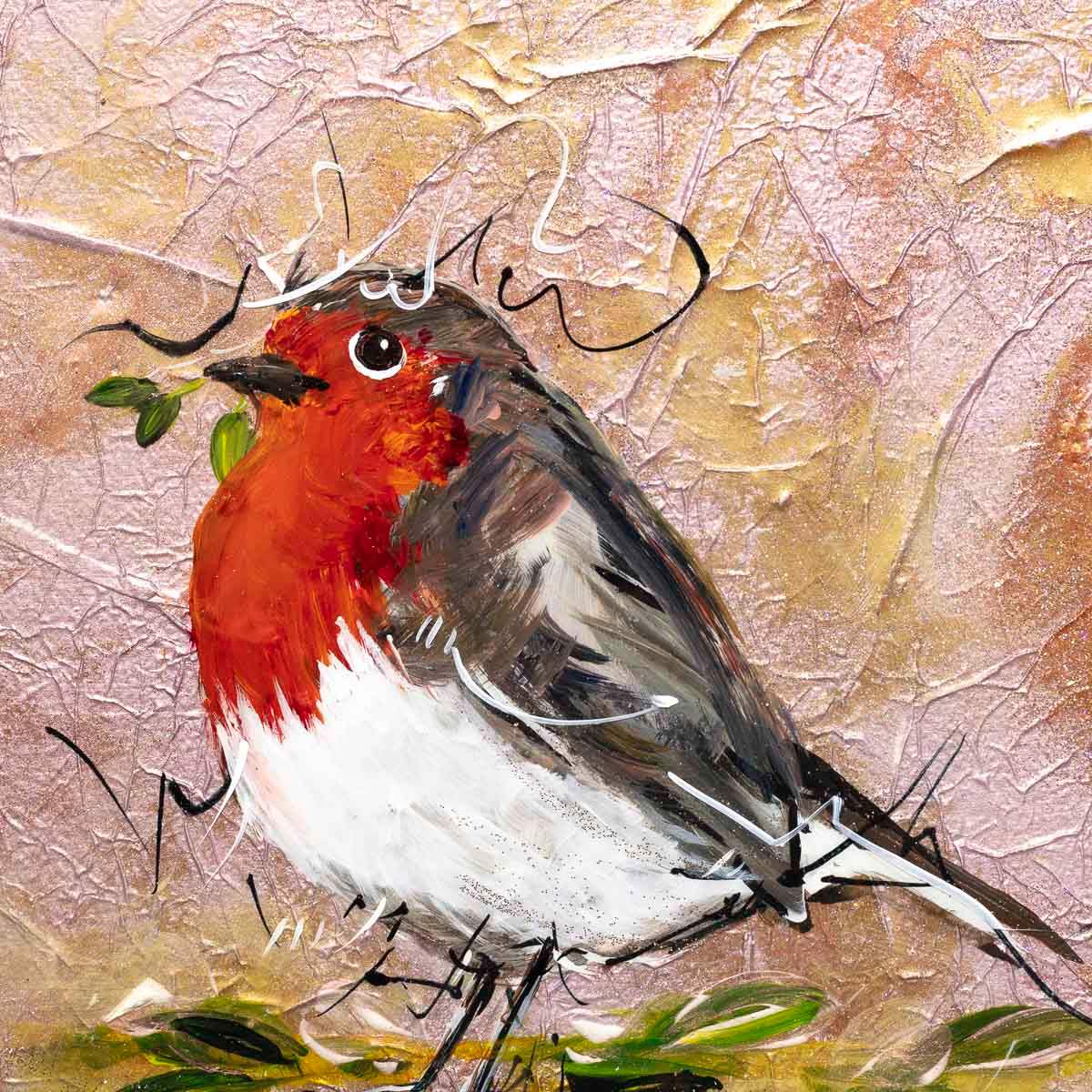Robins Calling - Original - SOLD by artist Rozanne Bell - Wyecliffe Galleries