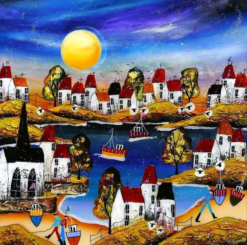 Safe in the Harbour - Original - SOLD by artist Rozanne Bell - Wyecliffe Galleries