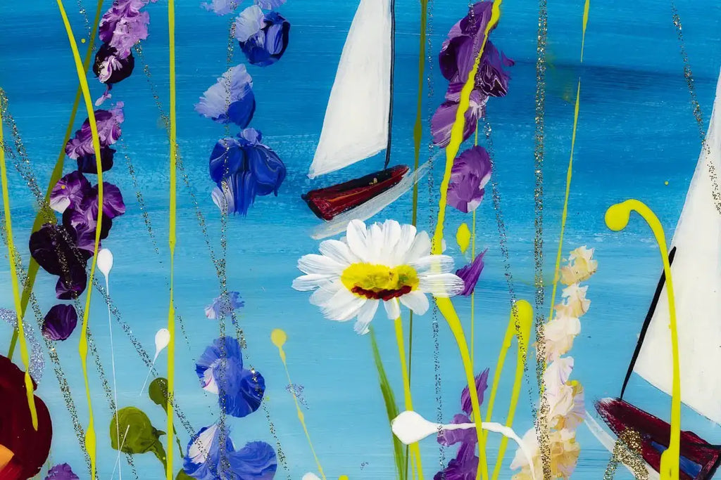 Sail Offshore - Original - SOLD by artist Rozanne Bell - Wyecliffe Galleries