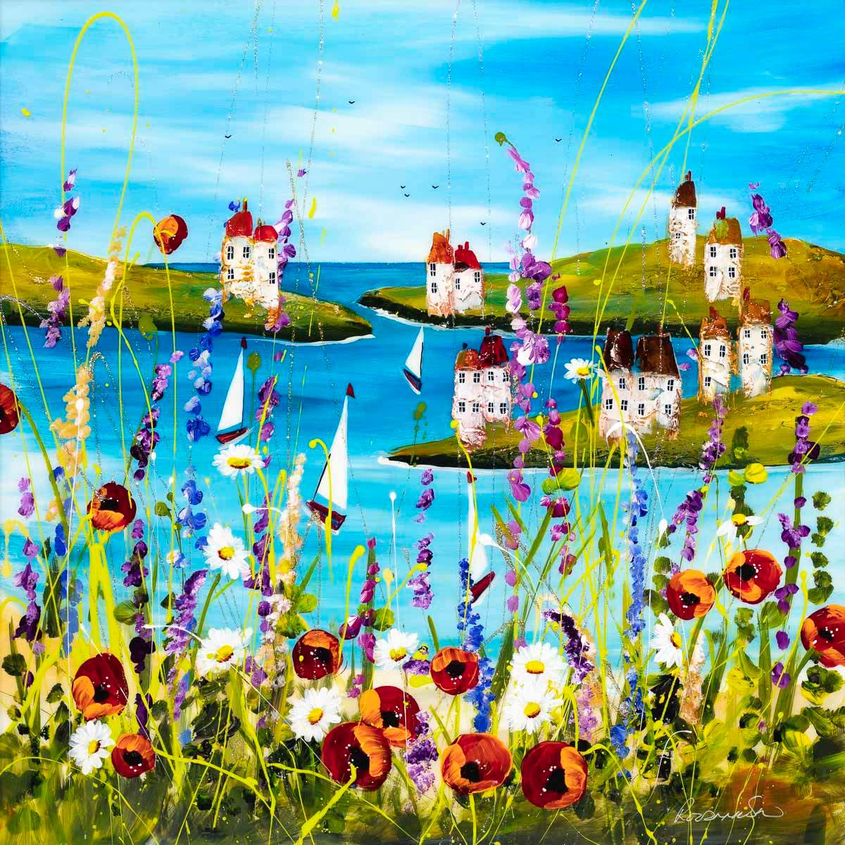Sail Offshore - Original - SOLD by artist Rozanne Bell - Wyecliffe Galleries