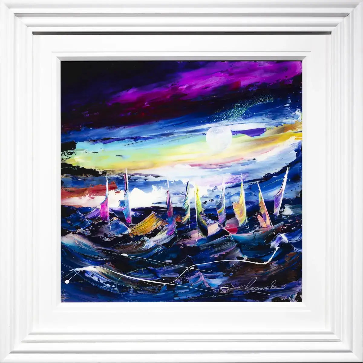 Sails on the Horizon - Original - SOLD by artist Rozanne Bell - Wyecliffe Galleries