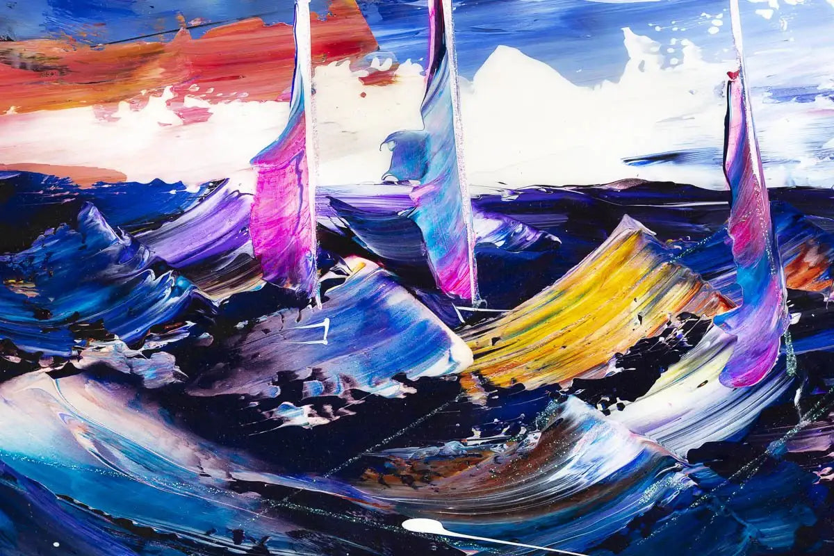 Sails on the Horizon - Original - SOLD by artist Rozanne Bell - Wyecliffe Galleries